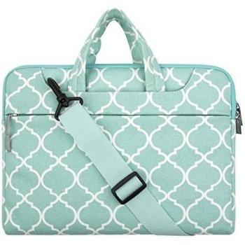MOSISO Bolso de la cubierta de la caja de la manga del ordenador portátil de la tela del estilo de MOSISO Quatrefoil con la tira del hombro para 15-15.6 pulgadas MacBook Pro, ordenador portátil, Azul caliente