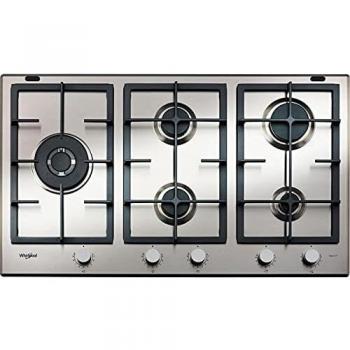 Whirlpool Piano de Cocina Empotrado a Gas GMAL 9522/IXL, 86 cm, 5 Fuegos, Acero Inoxidable IXELIUM