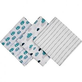 Muselinas para bebés de emma & noah, paquete de 3, 100% algodón, 80x80 cm, paños de muselina suaves para bebé,ideal como pañales de tela, paños de muletón, mantas de lactancia, doudou