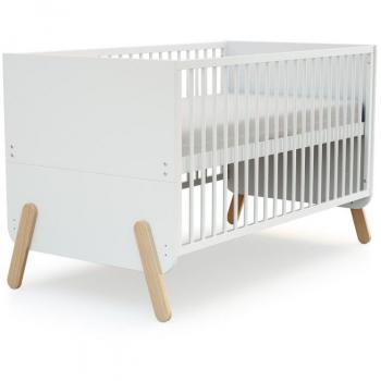 Cuna Evolutiva 70x140 cm Pirata de Madera Blanca y Haya Barnizada