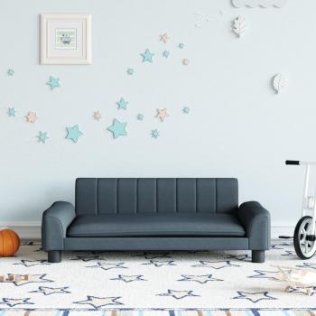 Sofá infantil de tela gris oscuro 90x53x30 cm