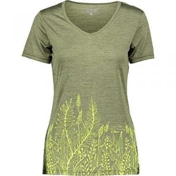 CMP Melange Print - Camiseta de manga corta para mujer, color verde oliva, tamaño 40