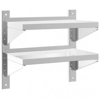 Estante de pared acero inoxidable plateado 50x30x60 cm