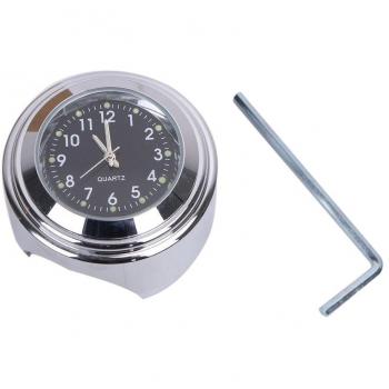 Maxquoia - Reloj Motocicleta Manillar Impermeable Cromado Superficie Negro 7/8 o 1 para Harley Davidson Disc Glide Sport FXRSDG / Dyna Fat Bob FXDF / Street Bob FXDB / Super Glide Custom FXDC / Wide Glide FXDWG / Electra Glide Police FLHTP / Electra Gli