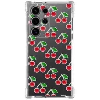 Funda Antigolpes de Silicona para Samsung Galaxy S24 Ultra 5G con Diseño de Cerezas