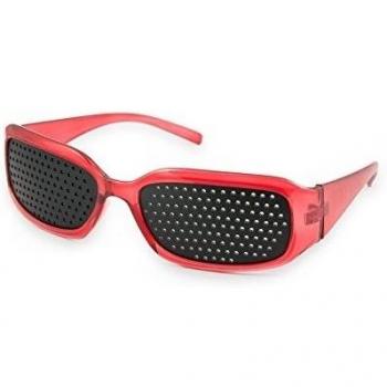 4sold - Gafas reticulares de color negro y perforadas para ejercicios de mejora de visión Negro rosso talla única