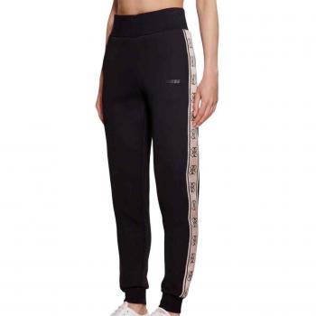 Pantalón Jogger Casual de Mujer GUESS con Logo Lateral, Largo, Con Puños, Color Negro