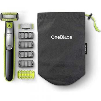 Philips OneBlade Cara y Cuerpo QP2630/30 - Recortador de Barba Recargable con Peine-Guía para el Cuerpo, 4 Peines-Guía para Barba de 1, 2, 3 y 5 mm, Uso en Seco y Húmedo