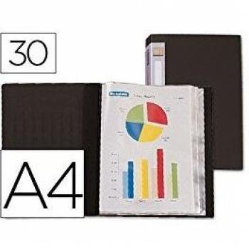 Liderpapel Carpeta Personaliza37025 30 Fundas Polipropileno Din A4 Negra Lomo Personalizable