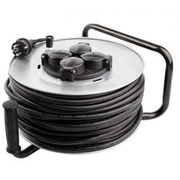 Carrete Alargador de Cable LED 50m 3x1.5mm IP44 Gris