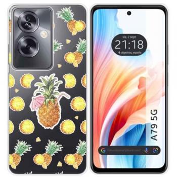 Funda Silicona Transparente Piña para Oppo A79 5G