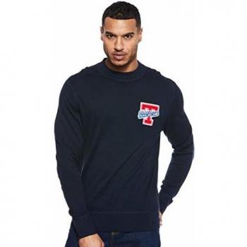 Tommy Hilfiger Relaxed Fit Badge Sweater suéter, Azul