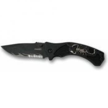 Pielcu cuchillo de una mano Crossnar Escorpión Negro/plata