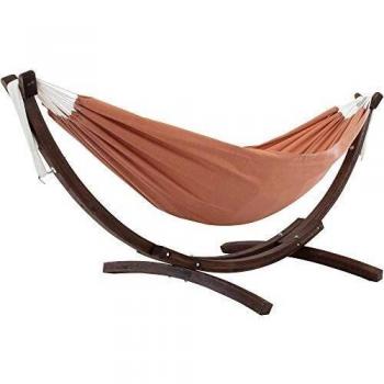 Hamaca Doble Vivere Sunbrella® con Soporte de Pino Macizo (260 cm) - Coral
