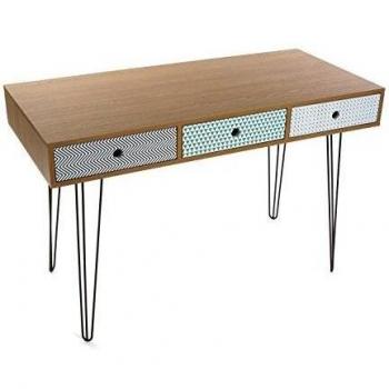 Versa 21090003 Mesa Escritorio Cosenza, 76,5x55x120cm,Madera y metal,Multicolor