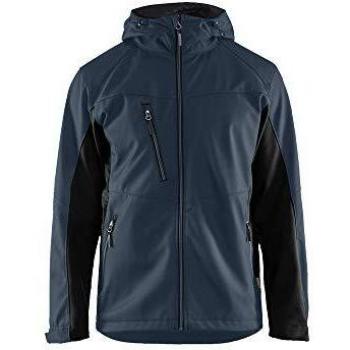 Blaklader Waterproof Softshell Work Jacket with Hood - Dark Navy/Black, Size XL