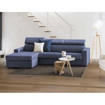 Sofá Cama Esquinero Alda 100% Made in Italy con Apertura Giratoria y Contenedor Izquierdo, Reposabrazos Estándar, 280 x 95 x 85 cm