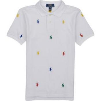 Polo Ralph Lauren Polo de niño en blanco con microbordado