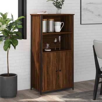 Aparador alto de madera contrachapada Sonoma 62x36x121,5 cm - Mueble de Almacenaje de Salón, Buffet para salón, Armario Auxiliar, Armario de Almacenamiento en color marrón