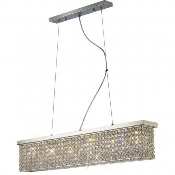 Colgante Piazza Rectangular 6 luces cromo pulido / cristal