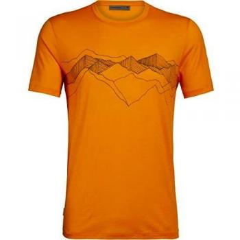 Icebreaker Tech Lite Peak Patterns - Camiseta de manga corta para hombre, color sun, tamaño medium