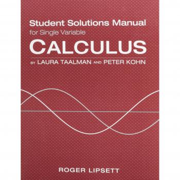 Single Variable Student Solutions Manual for Calculus