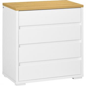 Cómoda Yap Homcom 4 cajones blanco/natural 75x70x37 cm