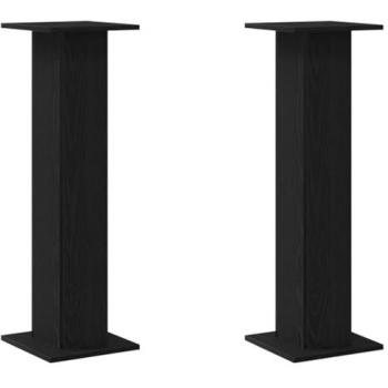 Black Oak Speaker Stands - 2 pcs - 30 x 30 x 95 cm - Engineered Wood