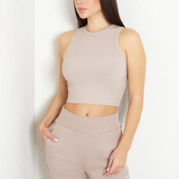 Guess Rib Knit Slim Fit Crop Tank Top