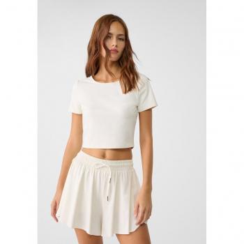 Ecru Cropped Tank Top - Size L