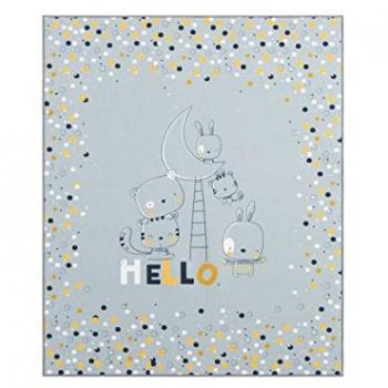 Alfombra Tapete Gris y Mostaza 90 x 110 cm