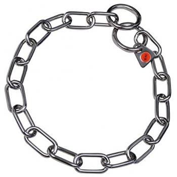 Collar de Cadena Inoxidable para Perros de Caza, 50 cm, Eslabón Corto, Acero Inoxidable, Hs Sprenger Plateado 3 mm