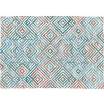 RODIER - Alfombra Decorativa Tihua Multicolor de Algodón 140x200cm