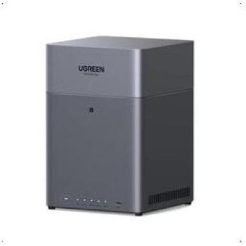 Servidor NAS Ugreen DH4300 Plus, 4 Bahías, 120TB, 8GB RAM, HDMI 4K, Gris