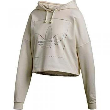 Adidas Crop Hoodie Sweatshirt, Mujer, Chalk White, 38