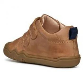 Geox Steppieup Baby Sneakers - Soft Leather, Beige/Cognac