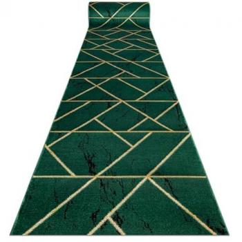 Alfombra de Pasillo RUGSX Emerald 1012 Glamour Mármol Elegante Geométrico Botella Verde/Oro 80x270 cm