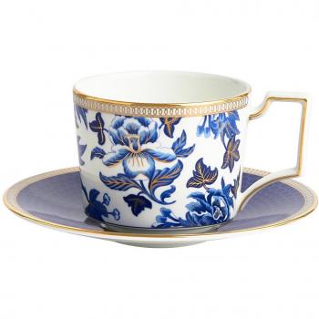 Wedgwood Hibiscus Floral Teacup and Saucer Set