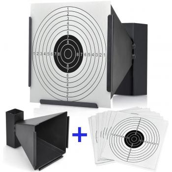 Airsoft objetivo soporte Full Metal construcción 100 papel Objetivos Pellets trampa Airsoft rifle Shooting htuk®, AIRSOFT TARGET+WHITE 100 PAPER TARGETS