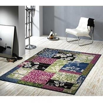 Aspecto Patchwork verde/azul/rosa alfombra: 80 x 300 cm camino de mesa