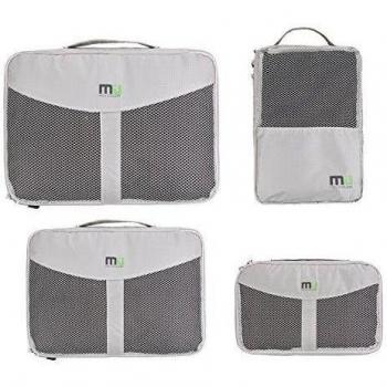 MIU COLOR - ® kleidertaschen Juego de 4 Juego de nailon Organizador funda Caja Bolsa Para Zapatos Pack Set de cubo de gris Groß, Mittel,Klein, Schuhbeutel