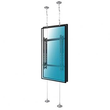 Soporte de Suelo/Techo Kimex para 2 Pantallas de TV de 42-75 con Altura Ajustable hasta 6m y VESA 400x600, Máximo 30Kg