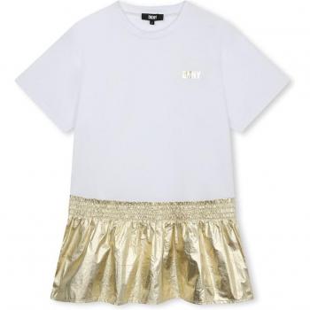 DKNY Vestido de niña corto con falda metalizada D60109