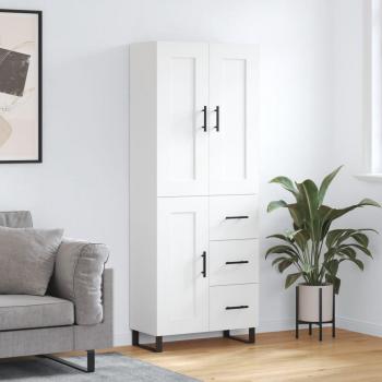 Aparador Alto Blanco 69,5x34x180 cm en Madera Multicapa