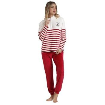 Pijama de Manga Larga Rayas King Mickey para Mujer Disney