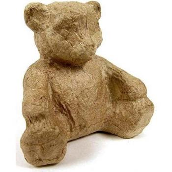 Décopatch AP110O - Un support en papier brun pulpé 8x5x7 cm, Ourson