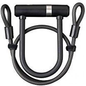 AXA U-Lock Mini Pro + Kabel ART2 100/10, Unisex Adulto, Schwarz, 140 x 16 mm