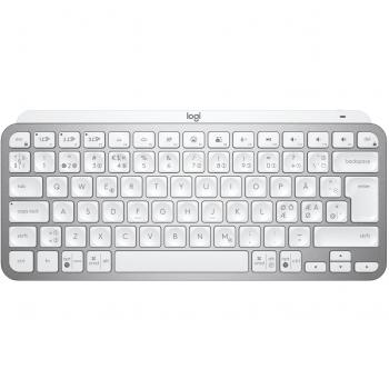 Logitech MX Keys Mini for Business Teclado Inalámbrico RF y Bluetooth QWERTY Nórdico Aluminio Blanco