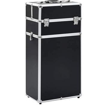 SengentoStyle Make-up trolley aluminium zwart