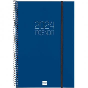 Finocam - Agenda 2024 Semana Vista Vertical Espiral Opaque E11 Catalán Azul 165x242 mm Enero-Diciembre (12 Meses)